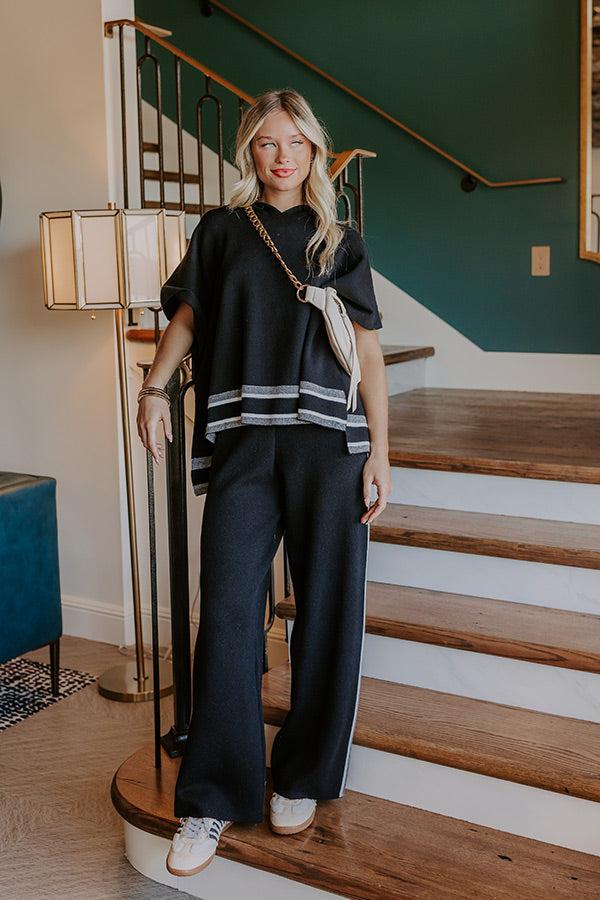 Impressions Connecting Flight High Waist Wide Leg Pants in Black