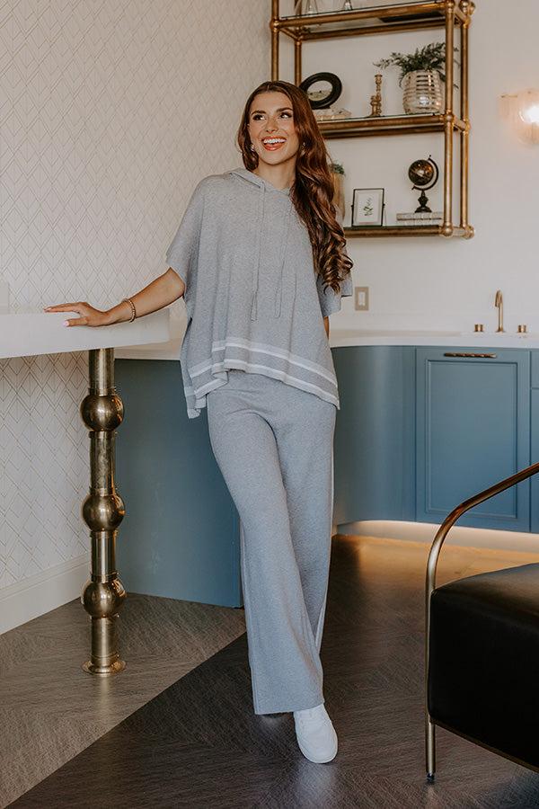 Impressions Connecting Flight High Waist Wide Leg Pants In Grey