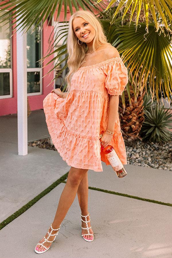 Impressions Connecting Over Cocktails Shift Dress In Peach