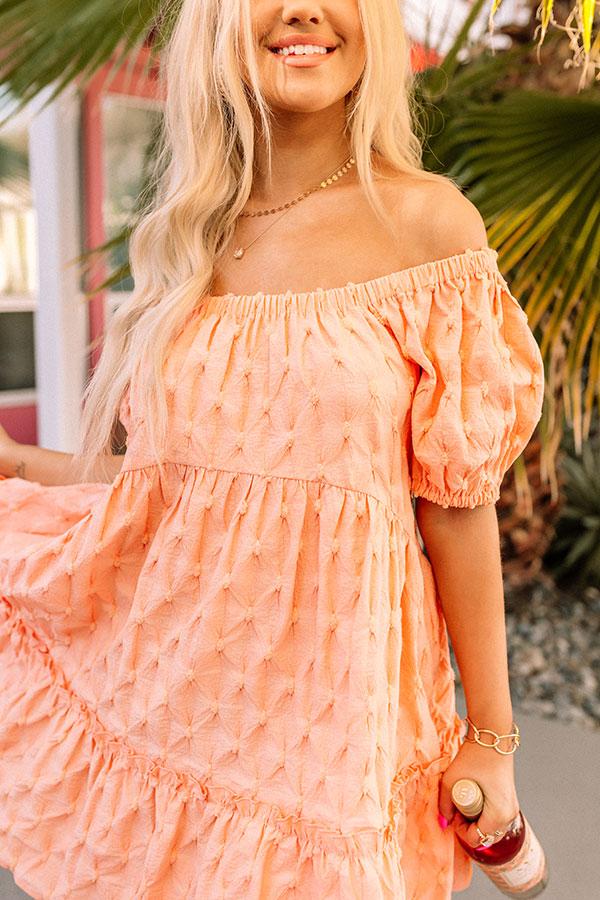 Impressions Connecting Over Cocktails Shift Dress In Peach