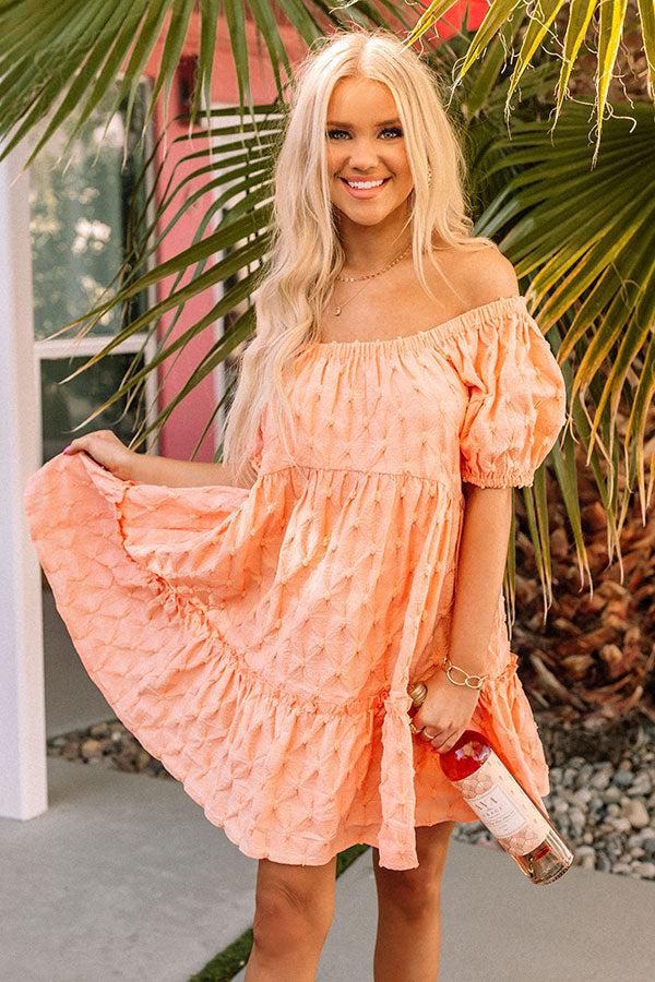 Impressions Connecting Over Cocktails Shift Dress In Peach