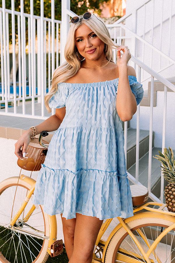 Impressions Connecting Over Cocktails Shift Dress In Sky Blue