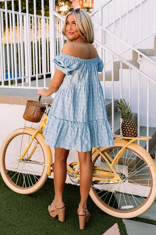 Impressions Connecting Over Cocktails Shift Dress In Sky Blue