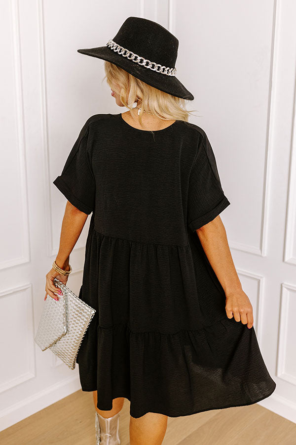 Impressions Cool Cruise Shift Dress In Black Curves