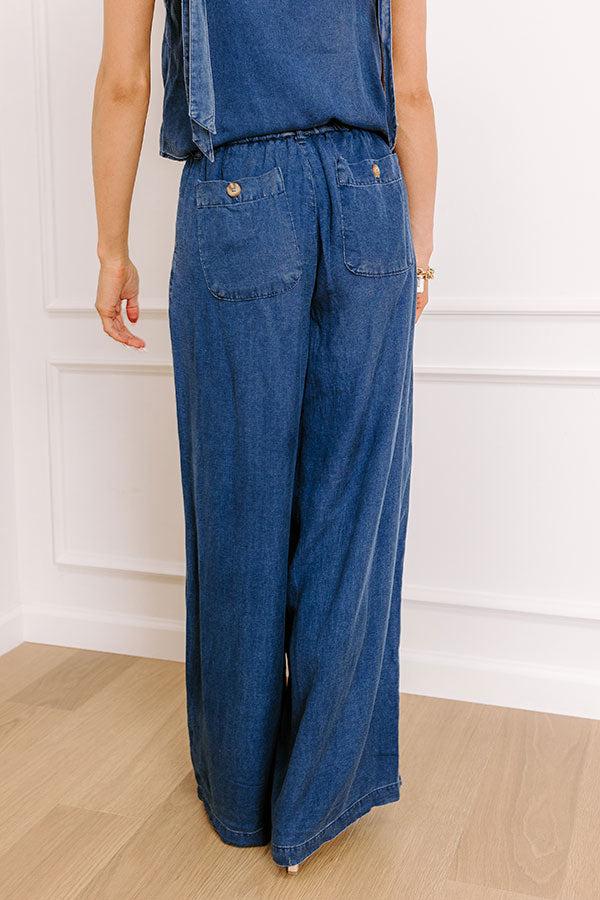 Impressions Cool Energy High Waist Chambray Wide Leg Pants