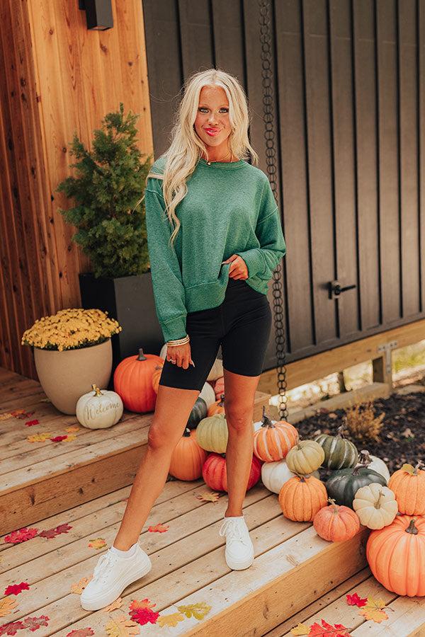 Impressions Cool Mornings Vintage Wash Sweatshirt In Olive