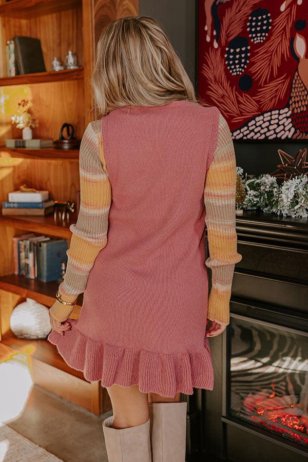 Impressions Cool Weather Crush Knit Mini Dress In Blush
