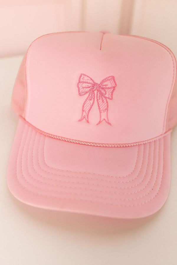 Impressions Coquette Crush Embroidered Trucker Hat In Pink