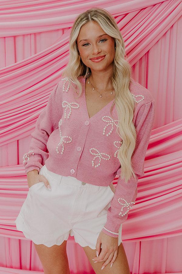 Impressions Coquette Dreams Pearl Embellished Sweater Top