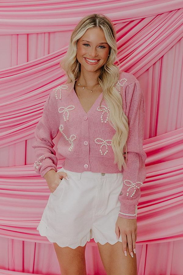 Impressions Coquette Dreams Pearl Embellished Sweater Top