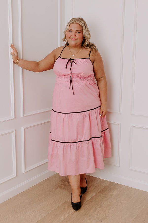 Impressions Coquette Moment Maxi Dress In Pink Curves