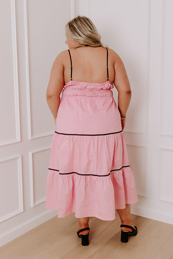 Impressions Coquette Moment Maxi Dress In Pink Curves