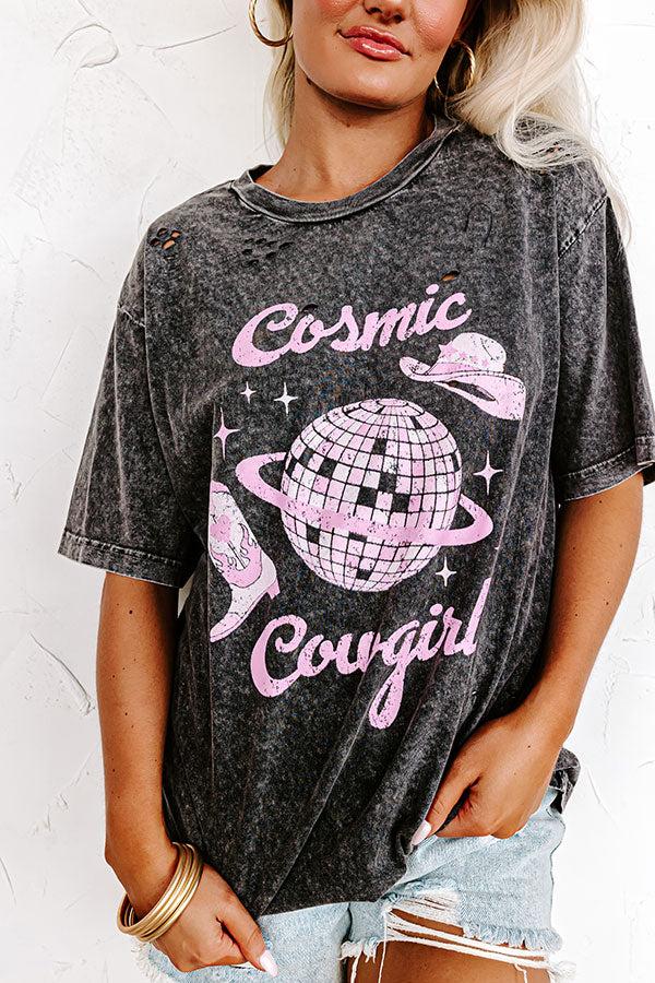 Impressions Cosmic Cowgirl Distressed Boyfriend Tee