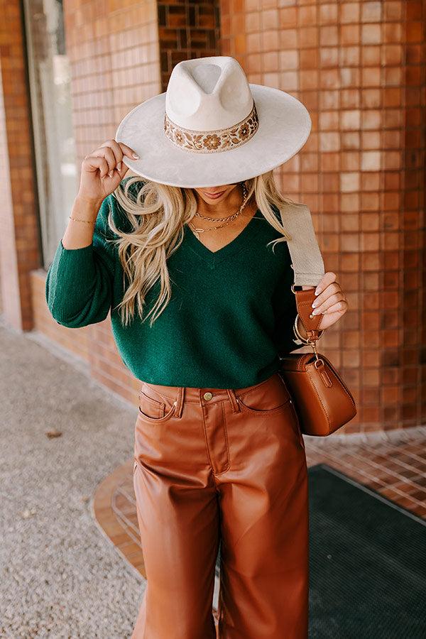 Impressions Cosmos and City Lights Sweater Top in Hunter Green
