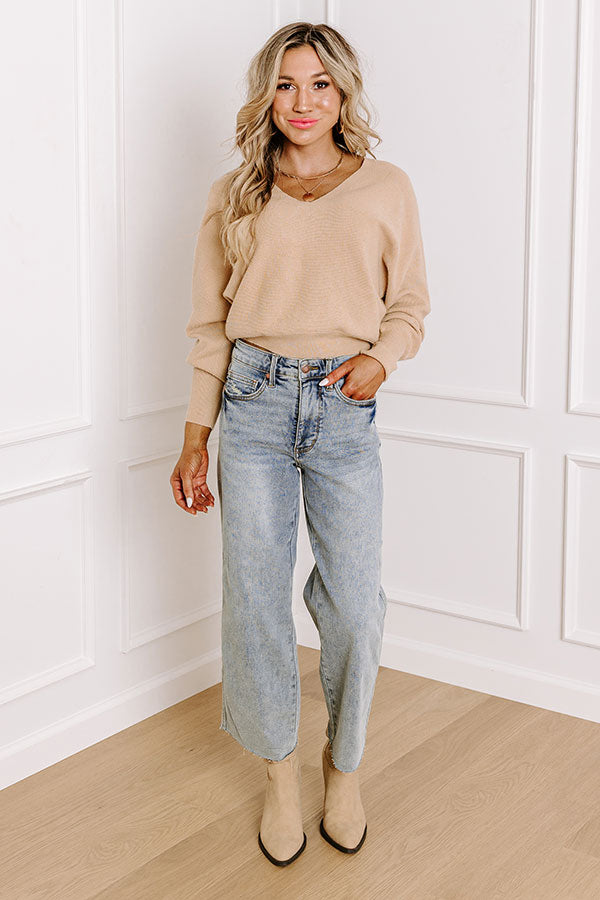 Impressions Cosmos And City Lights Sweater Top In Iced Latte