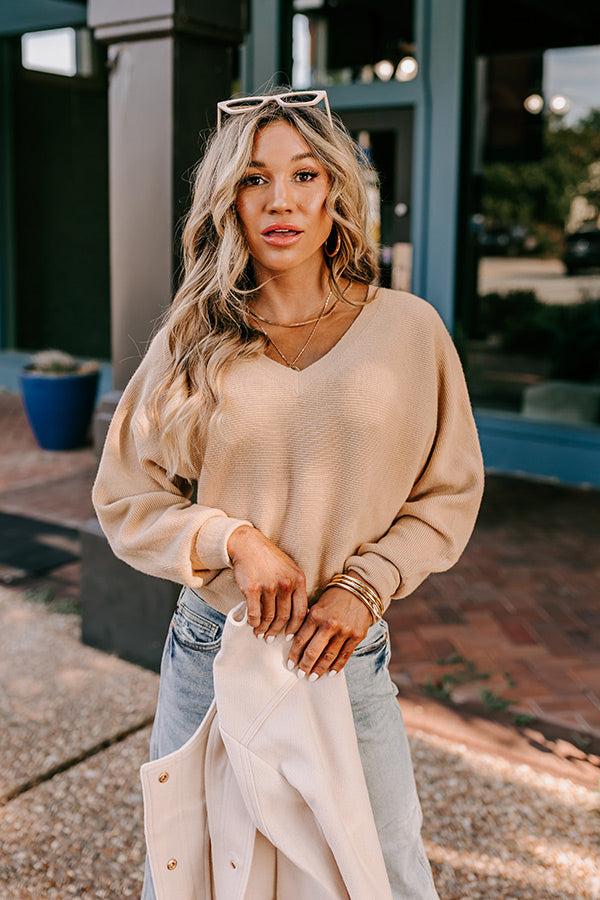 Impressions Cosmos And City Lights Sweater Top In Iced Latte