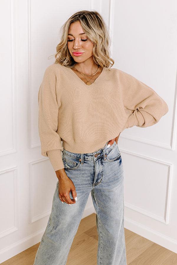 Impressions Cosmos And City Lights Sweater Top In Iced Latte