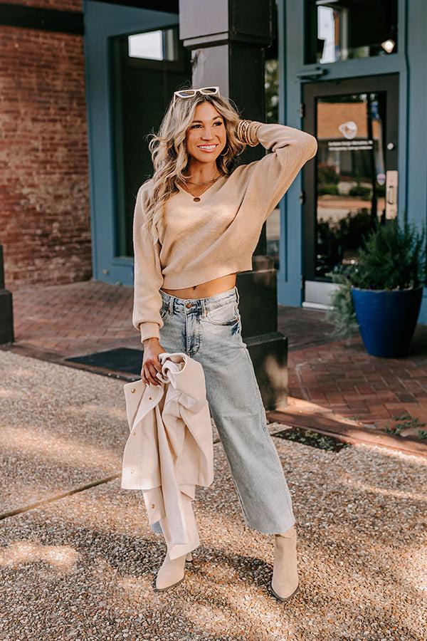 Impressions Cosmos and City Lights Sweater Top in Iced Latte