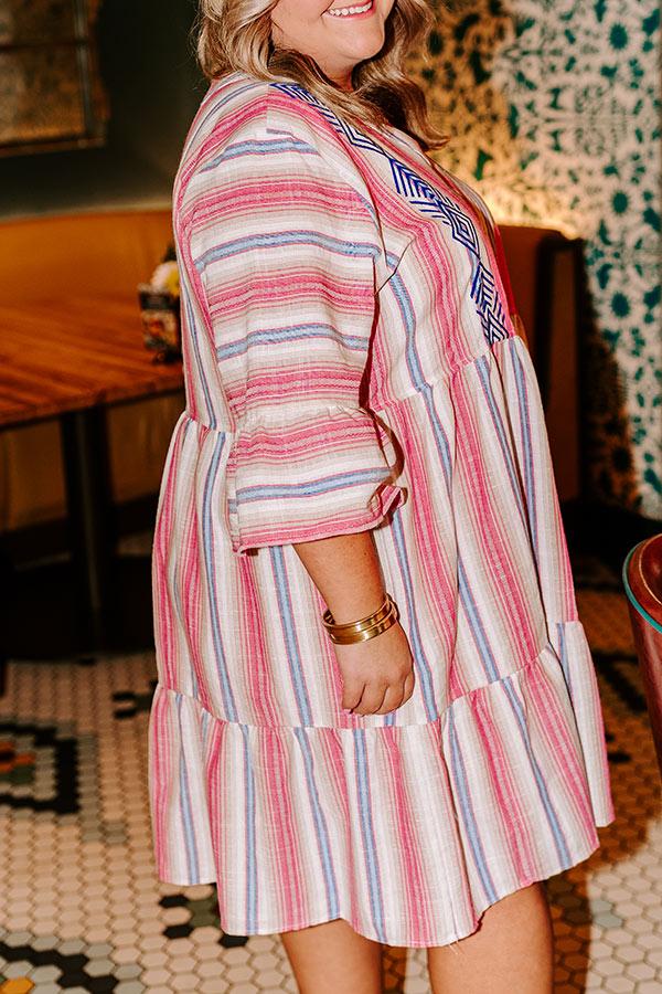 Impressions Costa Maya Brunch Stripe Mini Dress Curves