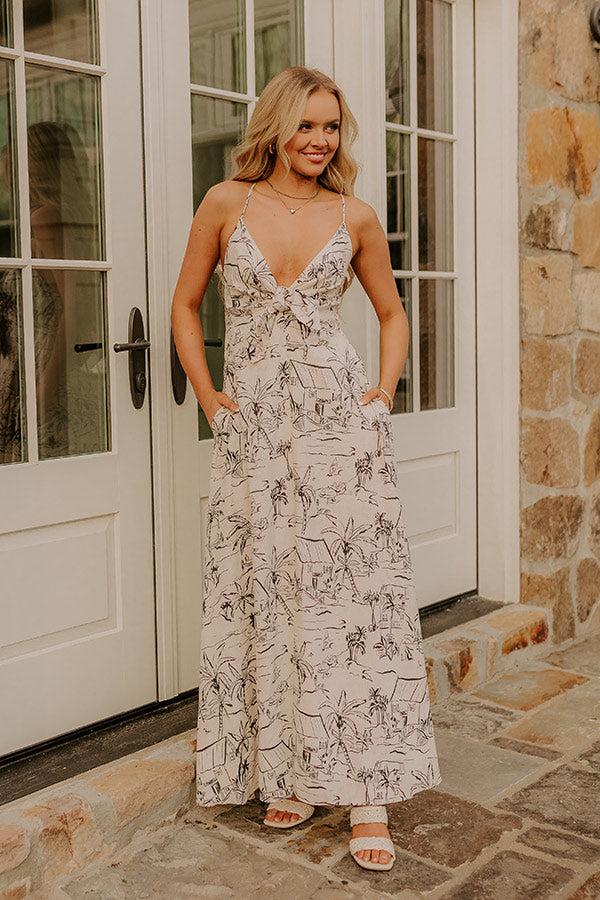 Impressions Costa Rica Cutie Linen-Blend Maxi Dress