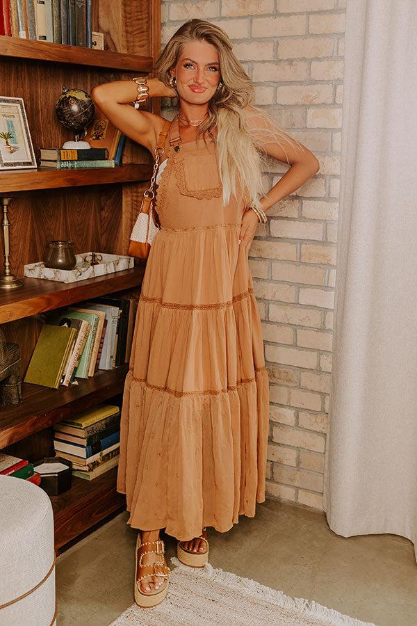 Impressions Cottage Charm Embroidered Midi in Brown