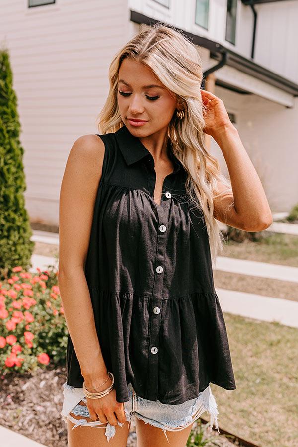 Impressions Country Club Cuteness Button Up in Black