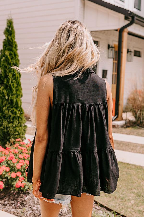 Impressions Country Club Cuteness Button Up In Black