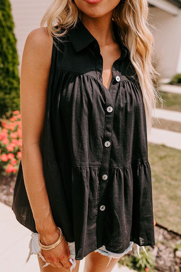 Impressions Country Club Cuteness Button Up In Black