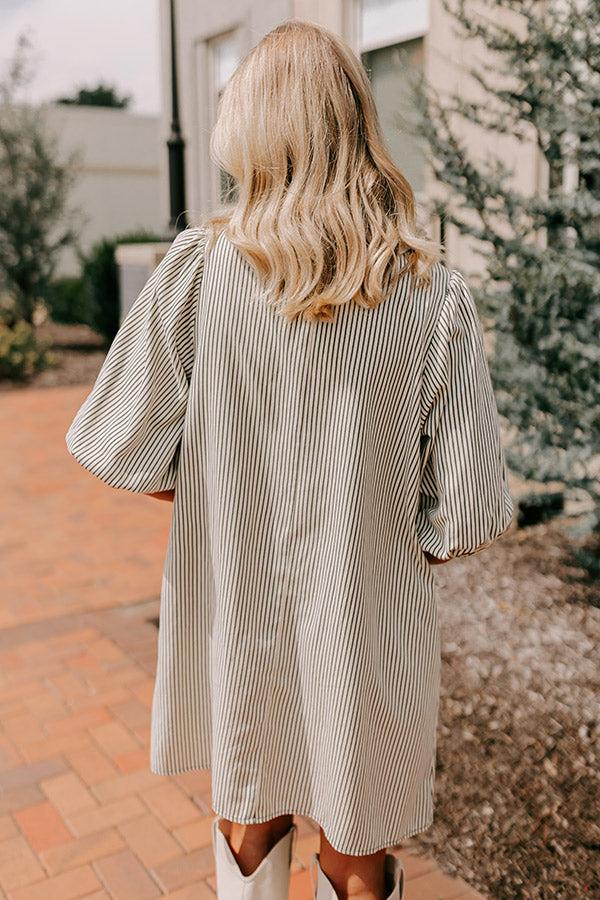 Impressions Country Club Cutie Button Down Mini Dress In Deep Forest