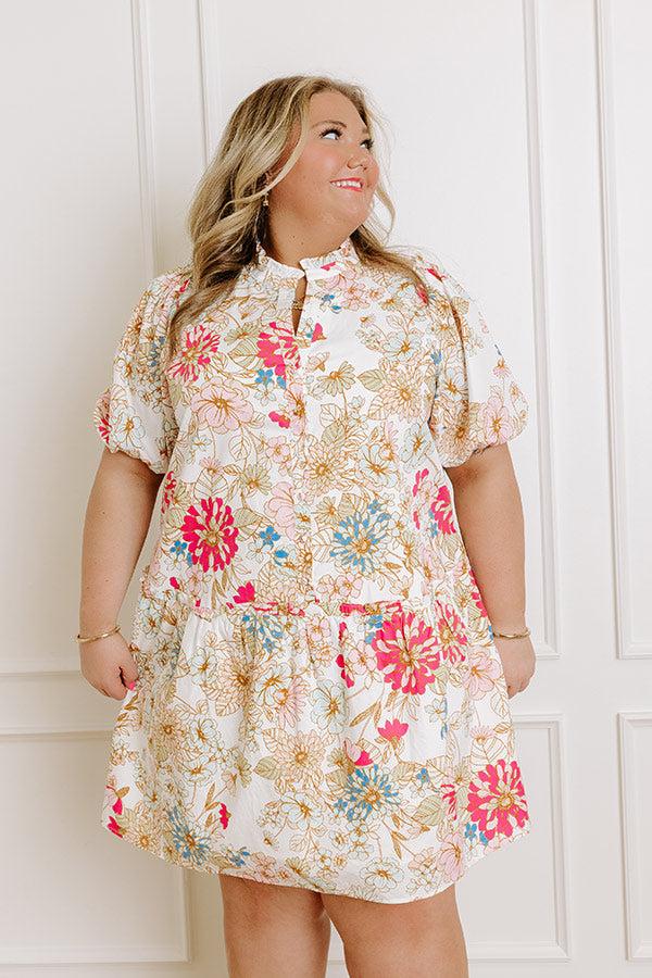 Impressions Countryside Bliss Floral Mini Dress Curves