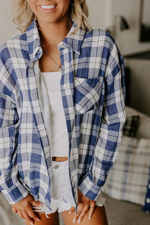 Impressions Countryside Charm Oversized Plaid Button Up