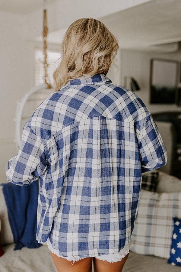 Impressions Countryside Charm Oversized Plaid Button Up