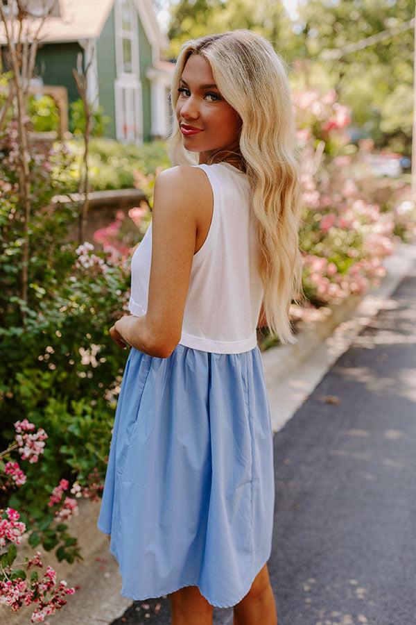 Impressions Countryside Drive Mini Dress In Sky Blue