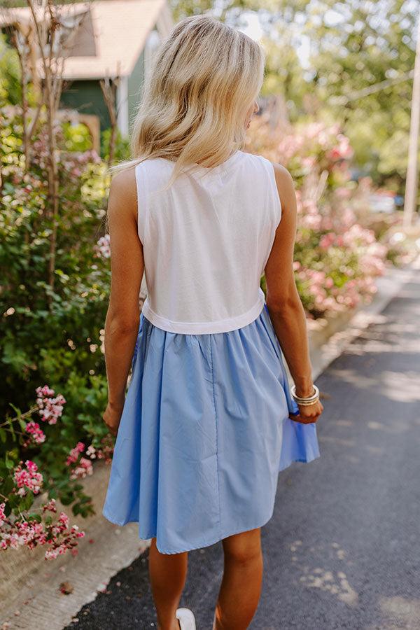 Impressions Countryside Drive Mini Dress In Sky Blue