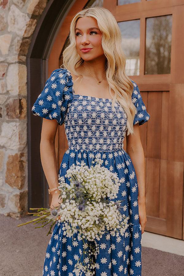 Impressions Countryside Retreat Floral Embroidered Midi Dress