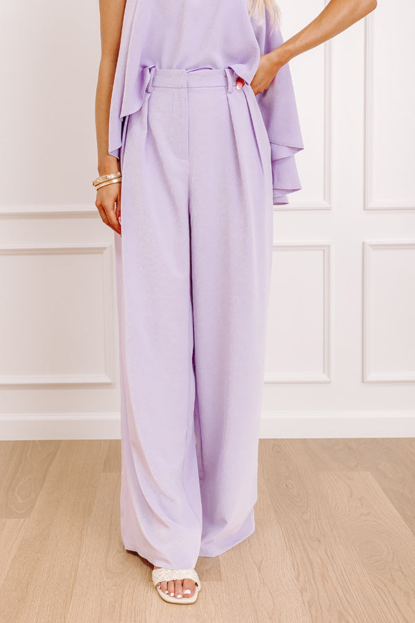 Impressions Courtyard Charm High Waist Wide Leg Pants In Lavender