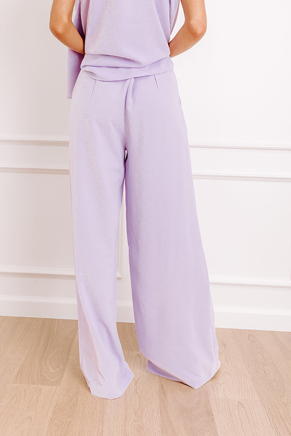 Impressions Courtyard Charm High Waist Wide Leg Pants In Lavender