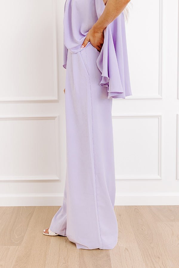 Impressions Courtyard Charm High Waist Wide Leg Pants In Lavender