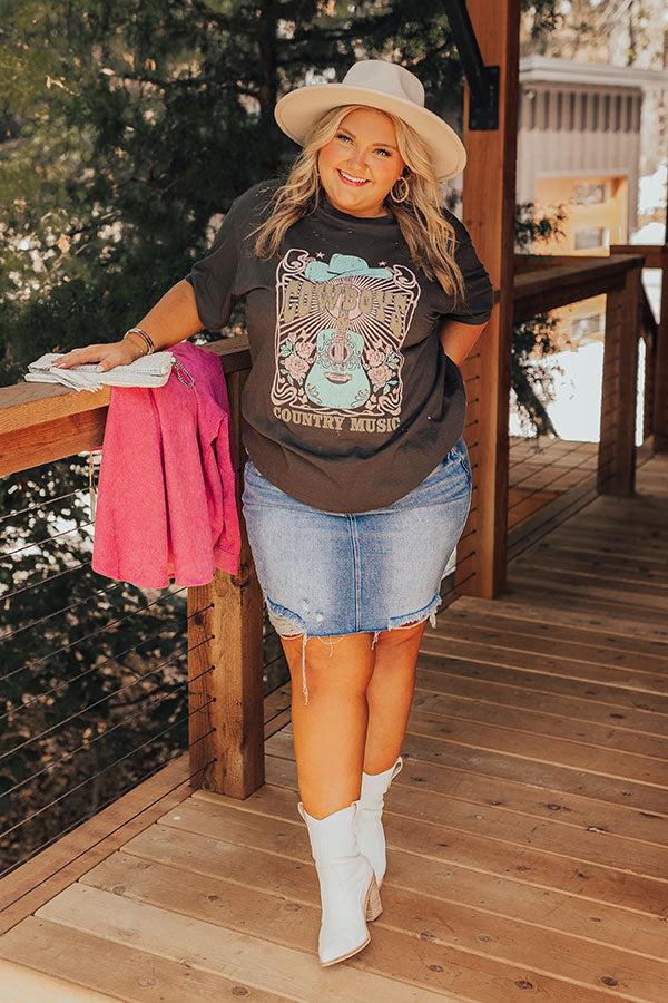 Impressions Cowboys And Country Music Distressed Boyfriend Tee Curves