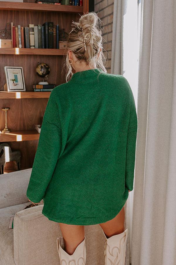 Impressions Cozy Couture Knit Sweater In Kelly Green