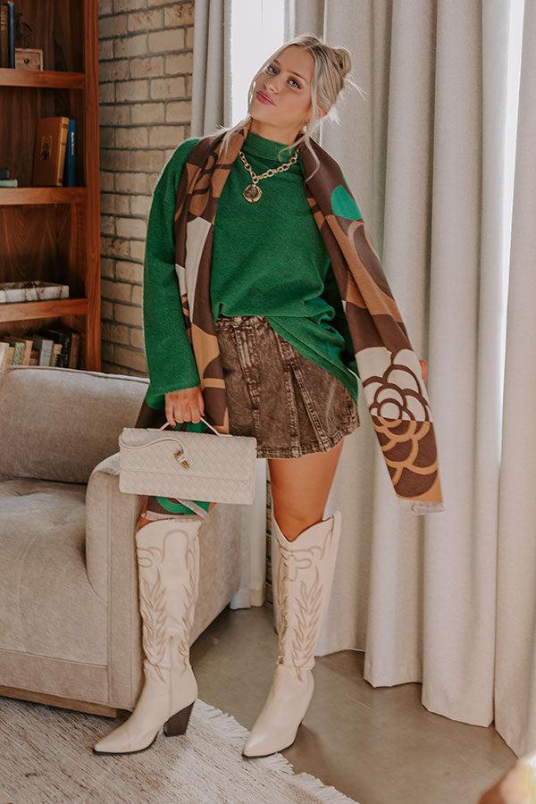 Impressions Cozy Couture Knit Sweater In Kelly Green