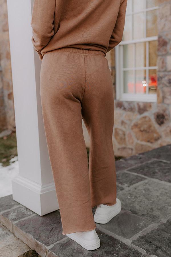 Impressions Cozy Cues High Waist Wide Leg Pants In Camel
