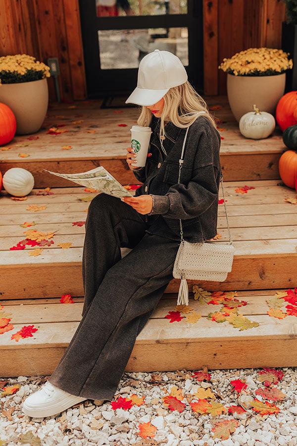 Impressions Cozy Daydream High Waist Vintage Wash Pants In Vintage Black