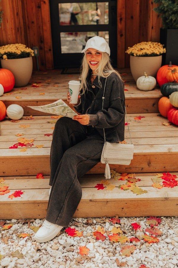 Impressions Cozy Daydream High Waist Vintage Wash Pants in Vintage Black