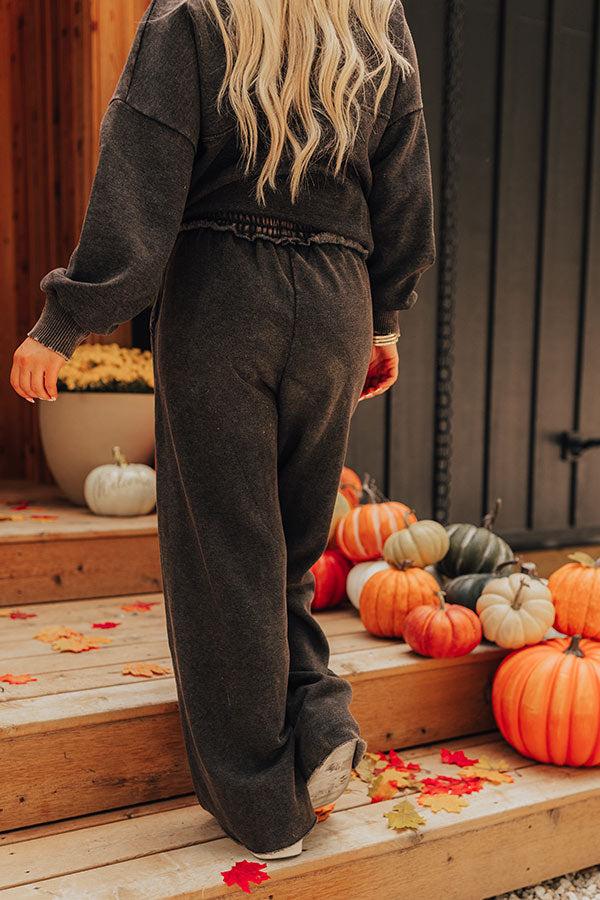 Impressions Cozy Daydream High Waist Vintage Wash Pants In Vintage Black