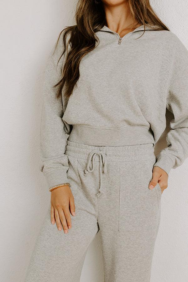 Impressions Cozy Lifestyle High Waist Vintage Wash Pants In Grey