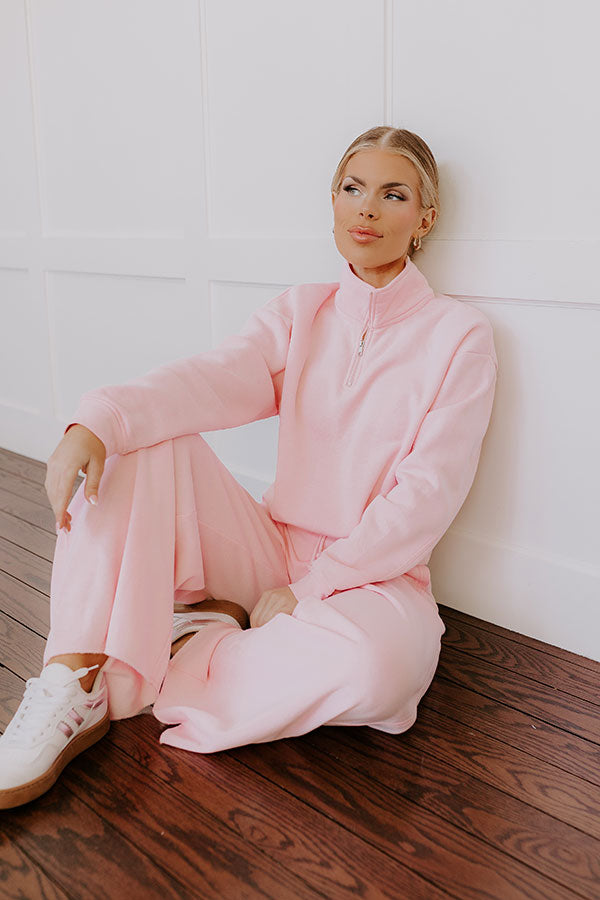 Impressions Cozy Lifestyle Vintage Wash Pullover in Pink