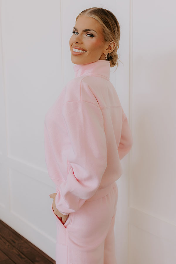 Impressions Cozy Lifestyle Vintage Wash Pullover In Pink