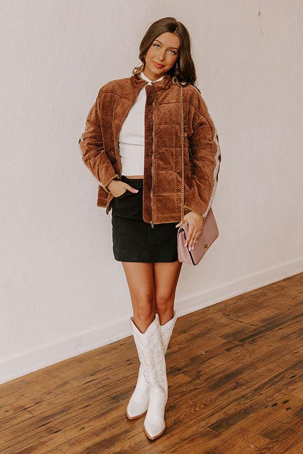 Impressions Cozy Moment Corduroy Jacket In Chocolate