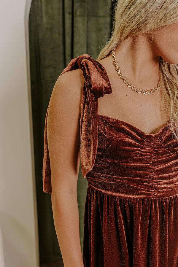 Impressions Cranberry Martini Velvet Midi In Chocolate